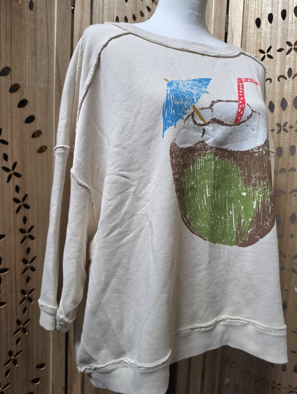 NWT We The Free Everything Printed Pullover Coconut Combo - Picture 7 of 9
